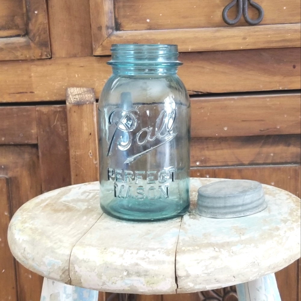 COPY - Vintage Mason Jar blue tint
